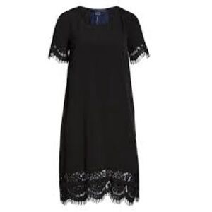 French Connection Women's Classic Crepe and Lace Tunic Dress Sz.XXS